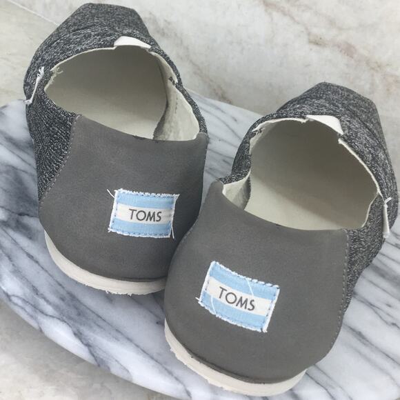 TOMS Vegan Gray Canvas Flats Women's Size 11 - Picture 16 of 16